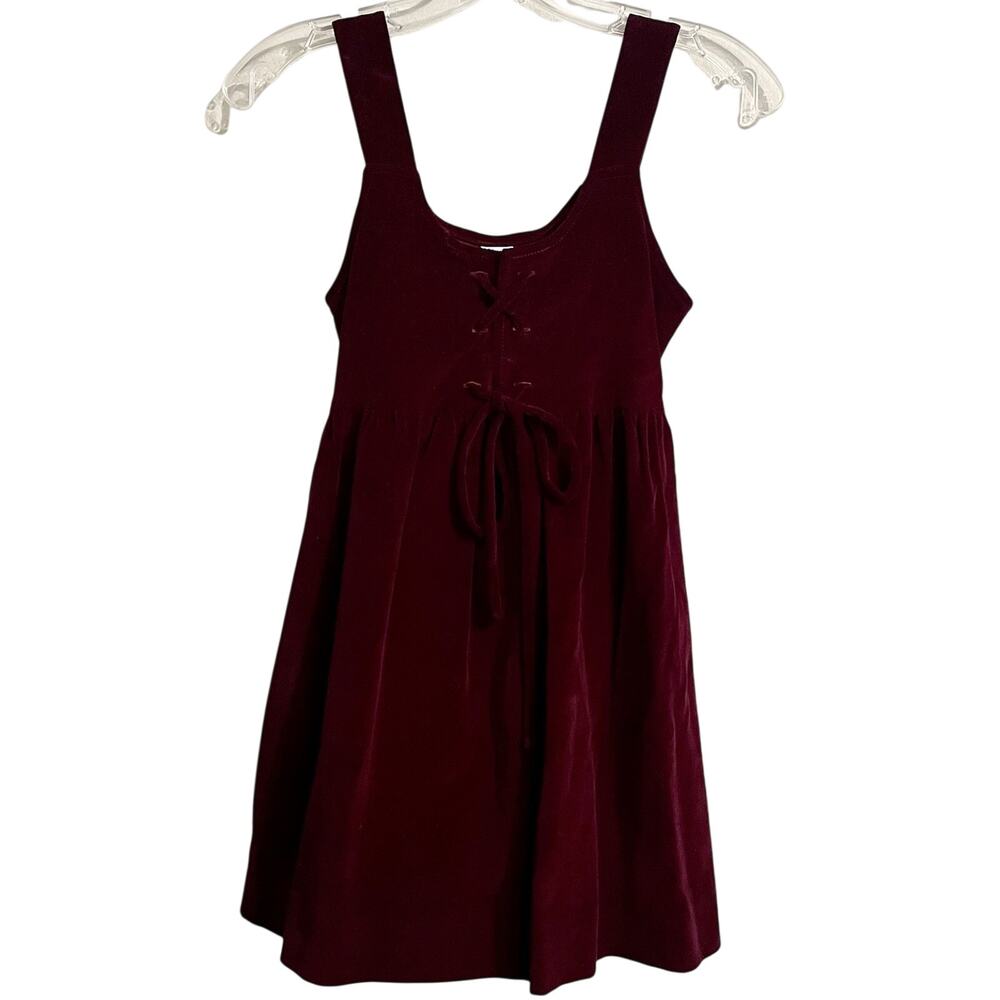 Vintage Alyssa Velvet Dress Jumper Size 10 Girl Burgundy Red ALTERED Holiday